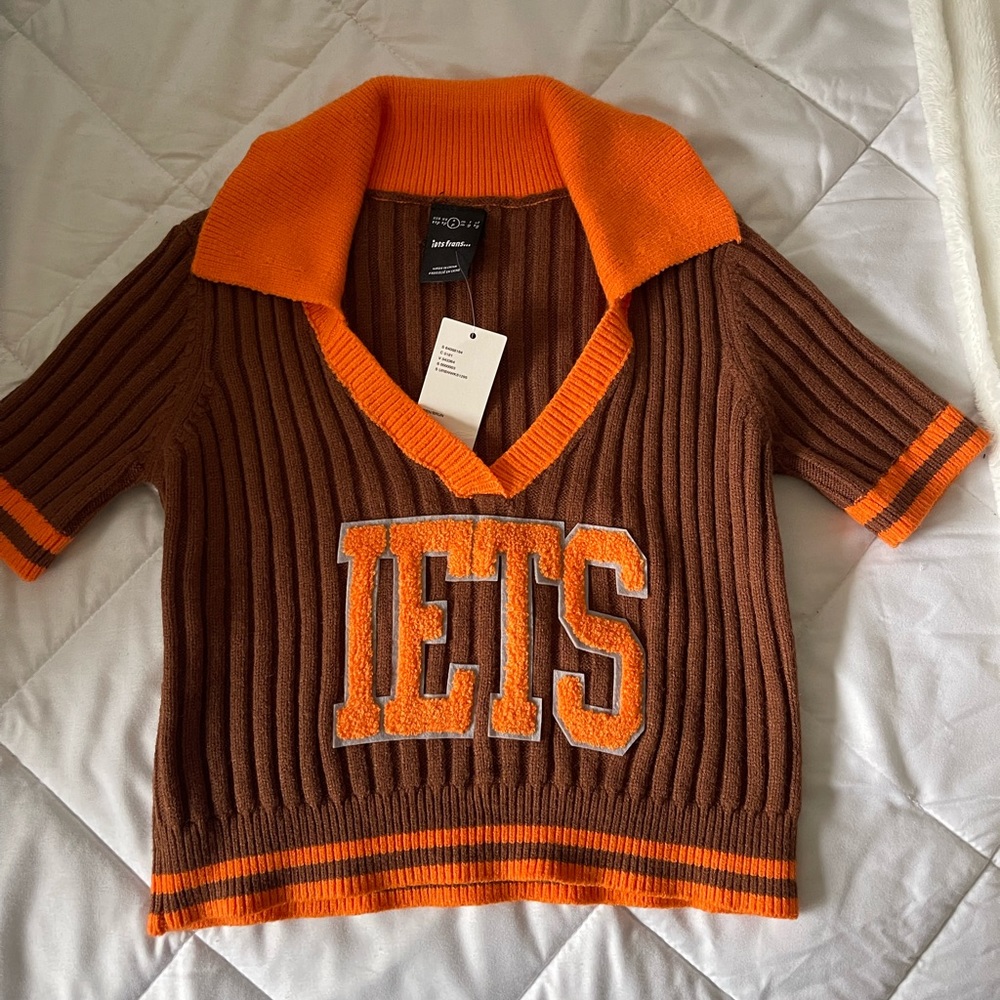 Urban outfitters cropped IETS sweater collared top